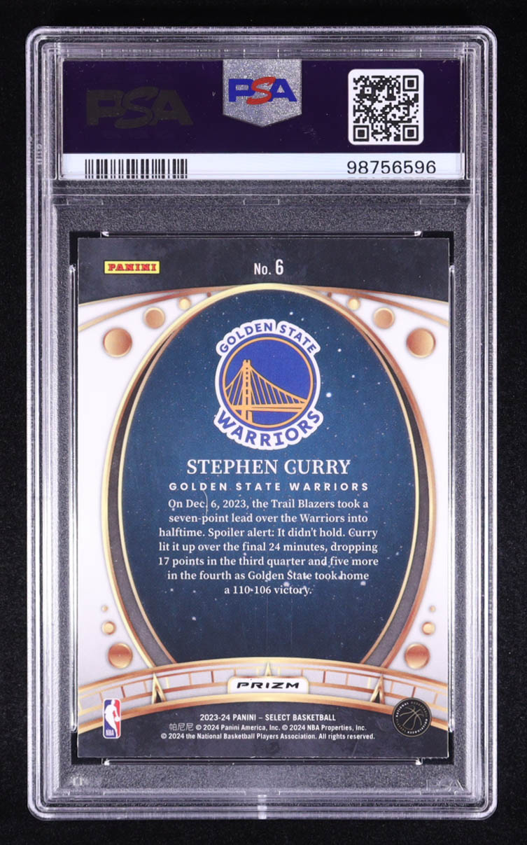 Stephen Curry 2023-24 Panini Select Lodestar Green Prizm #6 (PSA 9) at PristineAuction.com Stephen Curry 2023-24 Panini Select Lodestar Green Prizm #6 (PSA 9) at PristineAuction.com