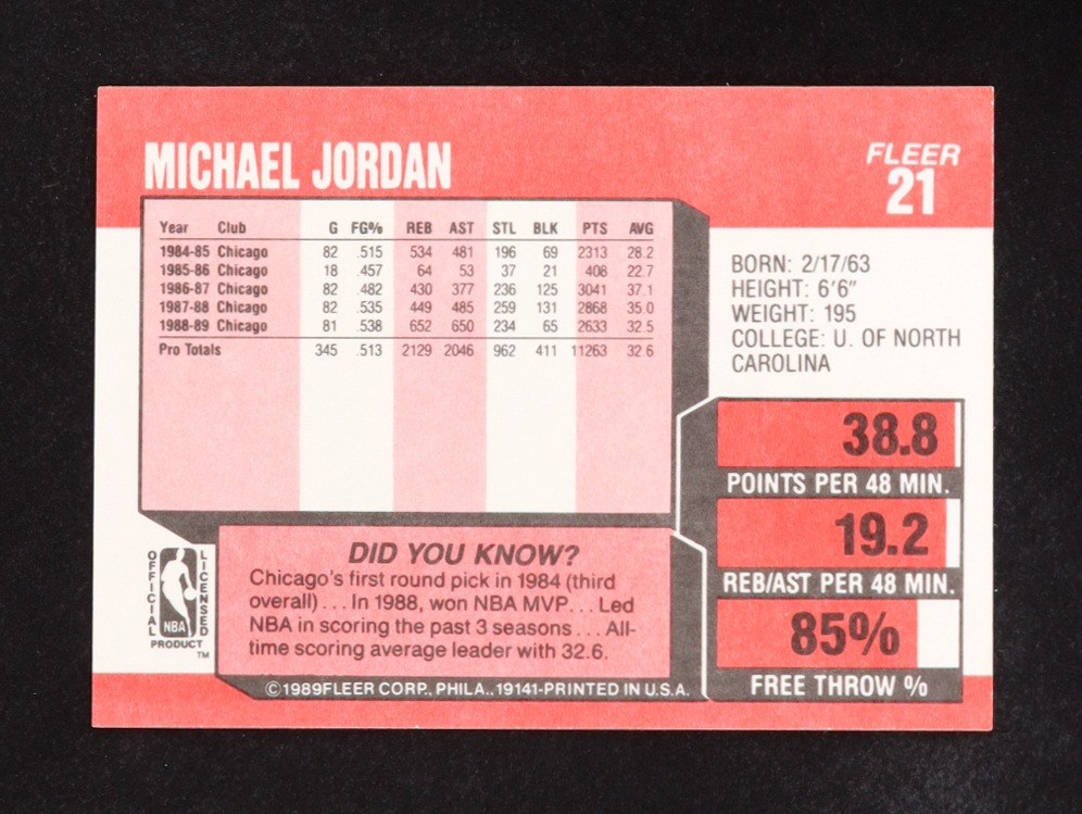 Michael Jordan Fleer 1989-90 #21 at PristineAuction.com Michael Jordan Fleer 1989-90 #21 at PristineAuction.com