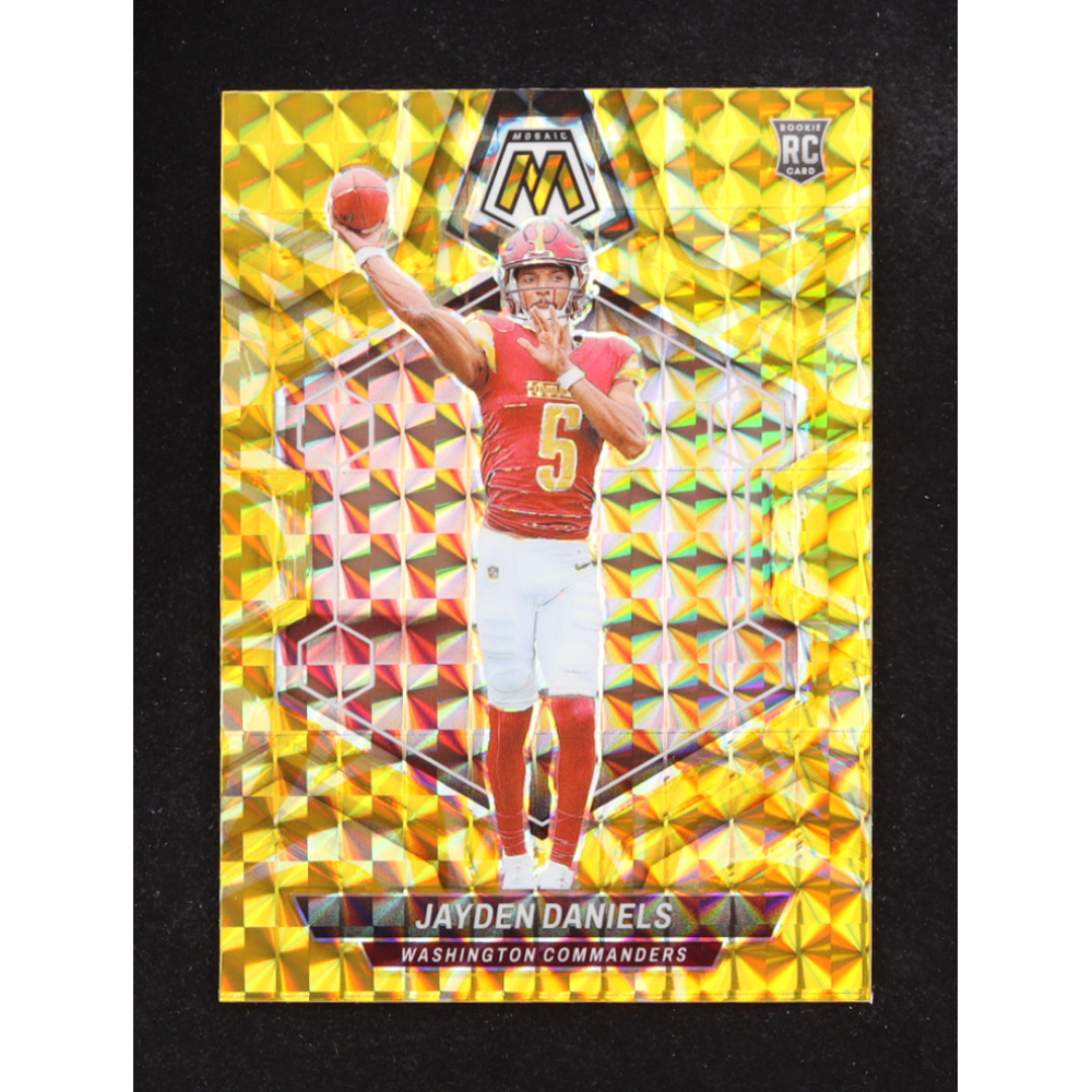Jayden Daniels 2024 Panini Mosaic Mosaic Reactive Yellow #302 RC at PristineAuction.com