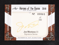 Joe Montana 2018 Leaf Heroes of the Game Cut Signature Series Cards #NNO #65/200 at PristineAuction.com
