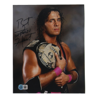 Bret "Hitman" Hart WWE Signed 8x10 Photo (Beckett) at PristineAuction.com