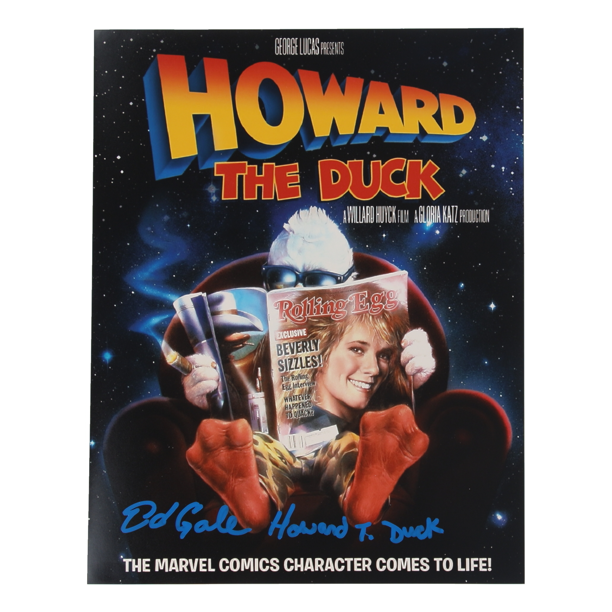 Ed Gale Signed "Howard the Duck" 11x14 Poster Inscribed "Howard T. Duck" (ACOA) at PristineAuction.com Ed Gale Signed "Howard the Duck" 11x14 Poster Inscribed "Howard T. Duck" (ACOA) at PristineAuction.com