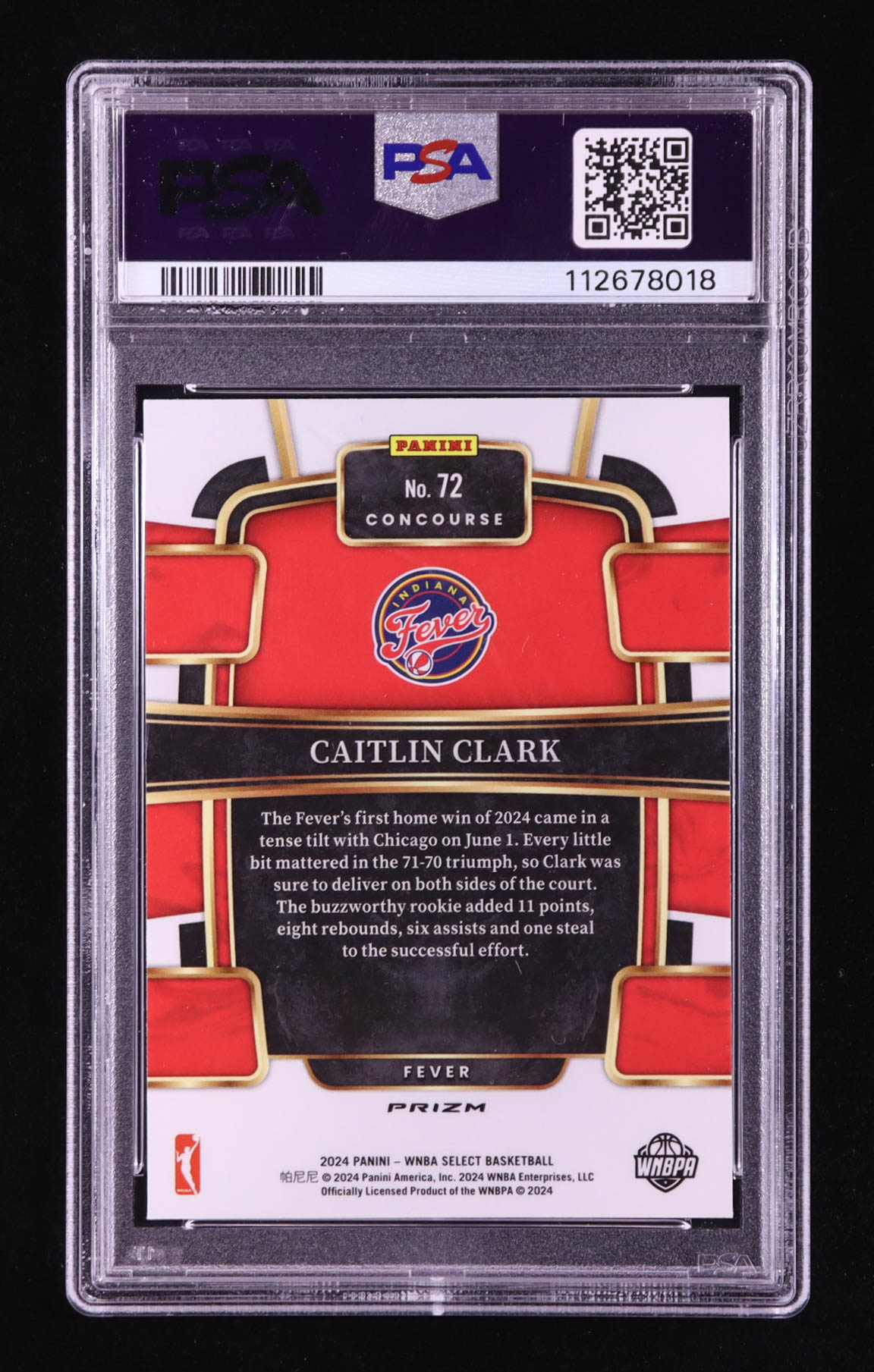 Caitlin Clark 2024-25 Select WNBA Prizms Pink Ice #72 RC (PSA 10) at PristineAuction.com Caitlin Clark 2024-25 Select WNBA Prizms Pink Ice #72 RC (PSA 10) at PristineAuction.com