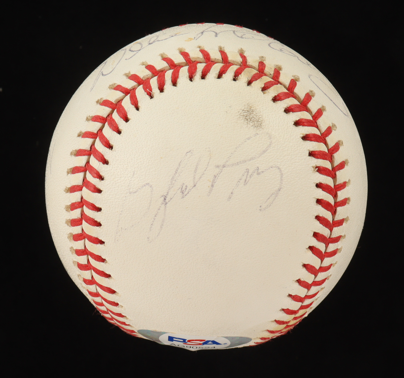 OML Signature HOF Logo Baseball Signed by (5) with Willie Mays, Orlando Cepeda, Juan Marichal, Willie McCovey (PSA) at PristineAuction.com OML Signature HOF Logo Baseball Signed by (5) with Willie Mays, Orlando Cepeda, Juan Marichal, Willie McCovey (PSA) at PristineAuction.com