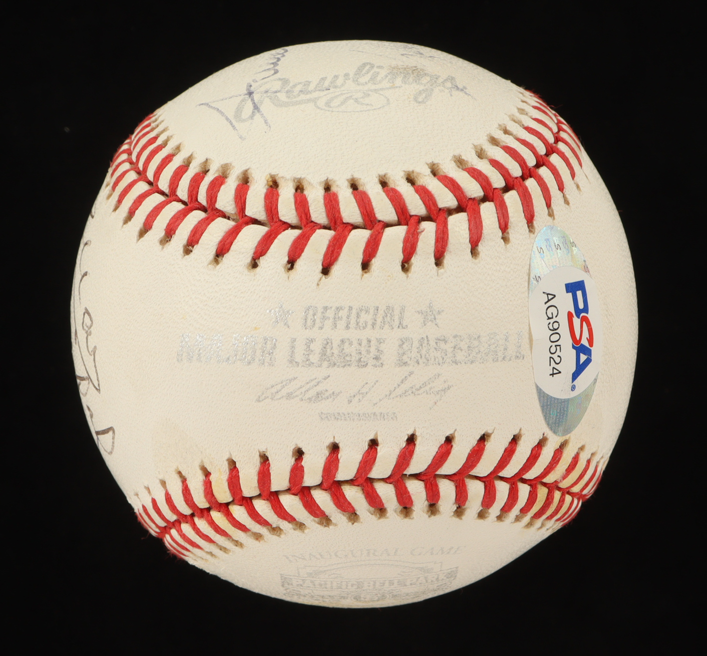 OML Signature HOF Logo Baseball Signed by (5) with Willie Mays, Orlando Cepeda, Juan Marichal, Willie McCovey (PSA) at PristineAuction.com OML Signature HOF Logo Baseball Signed by (5) with Willie Mays, Orlando Cepeda, Juan Marichal, Willie McCovey (PSA) at PristineAuction.com