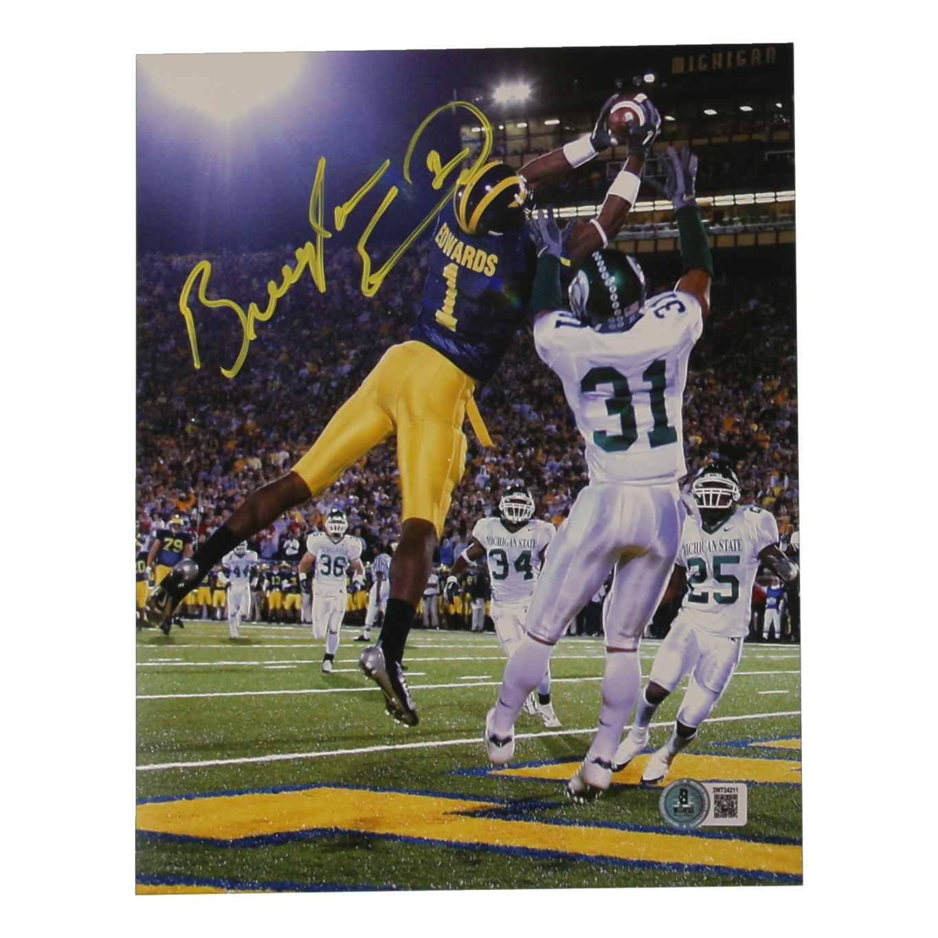 Braylon Edwards Signed Michigan Wolverines 8x10 Photo (Beckett) at PristineAuction.com Braylon Edwards Signed Michigan Wolverines 8x10 Photo (Beckett) at PristineAuction.com