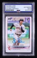 Steven Kwan Signed 2022 Topps Update #US54 RC (PSA) at PristineAuction.com