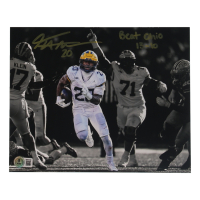 Kalel Mullings Signed Michigan Wolverines 8x10 Photo Inscribed "Beat Ohio 13-10" (Beckett) at PristineAuction.com