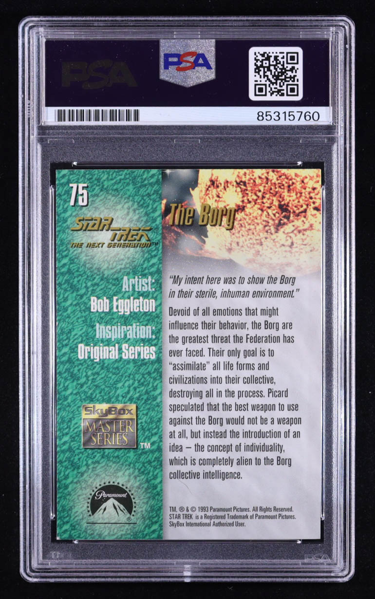 Jonathan Del Arco Signed The Borg 1993 SkyBox Star Trek Master Series #75 (PSA) at PristineAuction.com Jonathan Del Arco Signed The Borg 1993 SkyBox Star Trek Master Series #75 (PSA) at PristineAuction.com