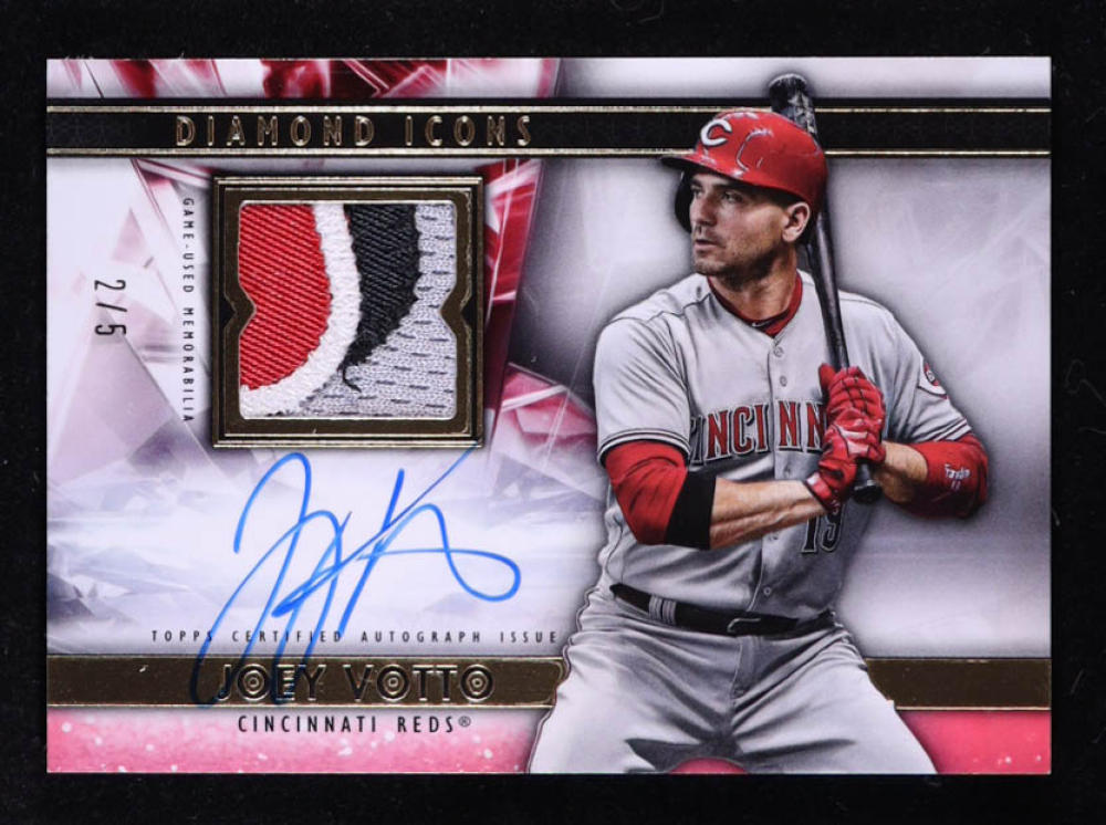 Joey Votto 2019 Topps Diamond Icons Autograph Relics Red #SPAJV #2/5