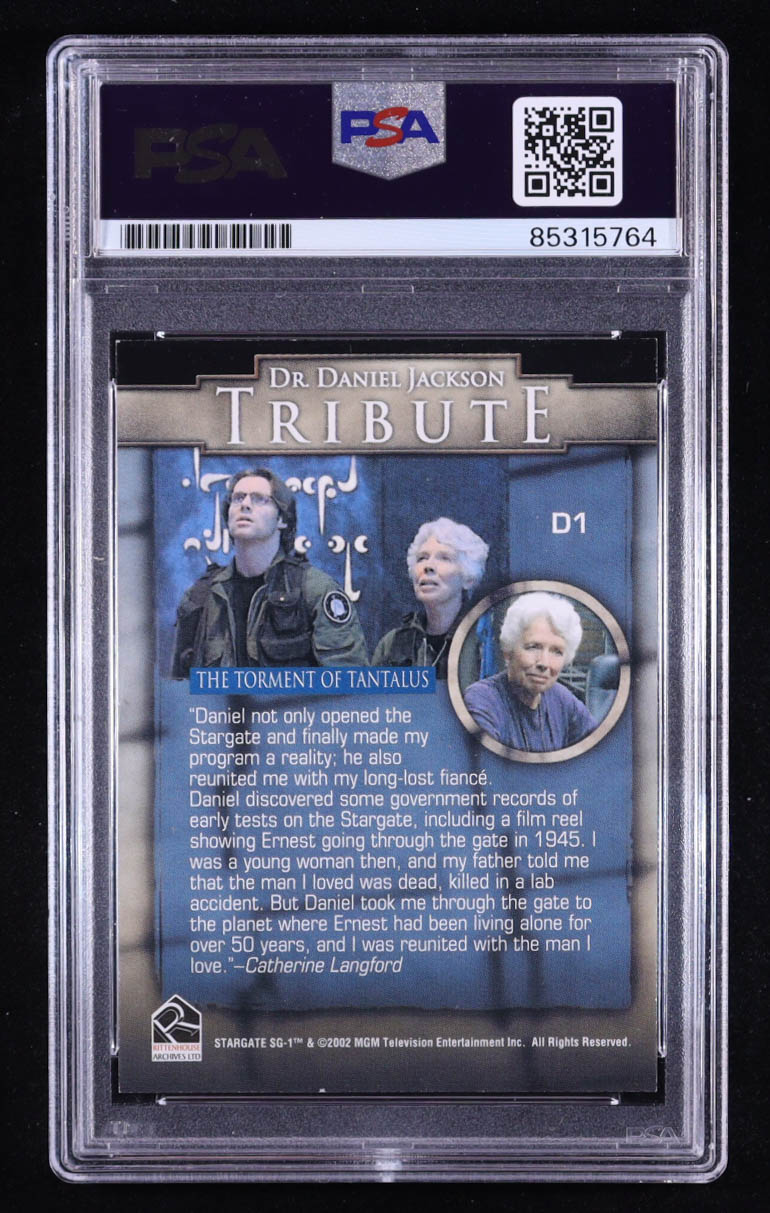 Michael Shanks Signed Dr. Daniel Jackson Tribute 2002 MGM Television Torment Of Tantalus #D1 (PSA) at PristineAuction.com Michael Shanks Signed Dr. Daniel Jackson Tribute 2002 MGM Television Torment Of Tantalus #D1 (PSA) at PristineAuction.com