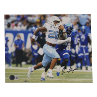Omarion Hampton Signed North Carolina Tar Heels 8x10 Photo (Beckett) at PristineAuction.com