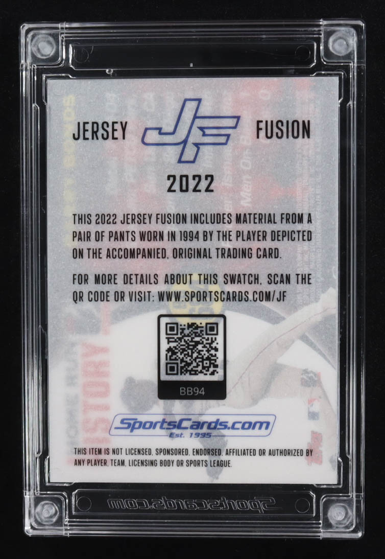 Barry Bonds 2022 Jersey Fusion Game-Used Swatch #BB94 at PristineAuction.com Barry Bonds 2022 Jersey Fusion Game-Used Swatch #BB94 at PristineAuction.com