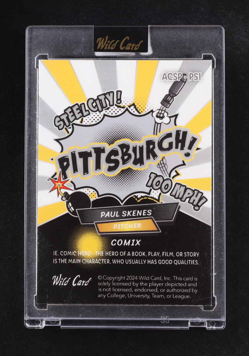 Paul Skenes Wild Card 2024 Alumination Comix #ACSP-PS1 RC #5/5 at PristineAuction.com Paul Skenes Wild Card 2024 Alumination Comix #ACSP-PS1 RC #5/5 at PristineAuction.com