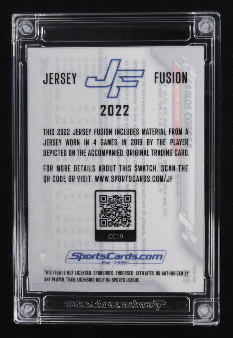 Carlos Correa 2022 Jersey Fusion Game-Used Swatch #CC19 at PristineAuction.com Carlos Correa 2022 Jersey Fusion Game-Used Swatch #CC19 at PristineAuction.com