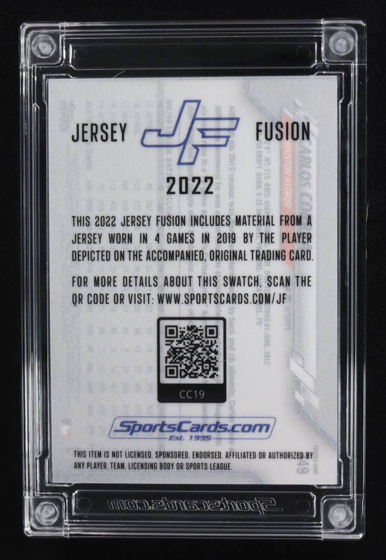 Carlos Correa 2022 Jersey Fusion Game-Used Swatch #CC19 at PristineAuction.com Carlos Correa 2022 Jersey Fusion Game-Used Swatch #CC19 at PristineAuction.com