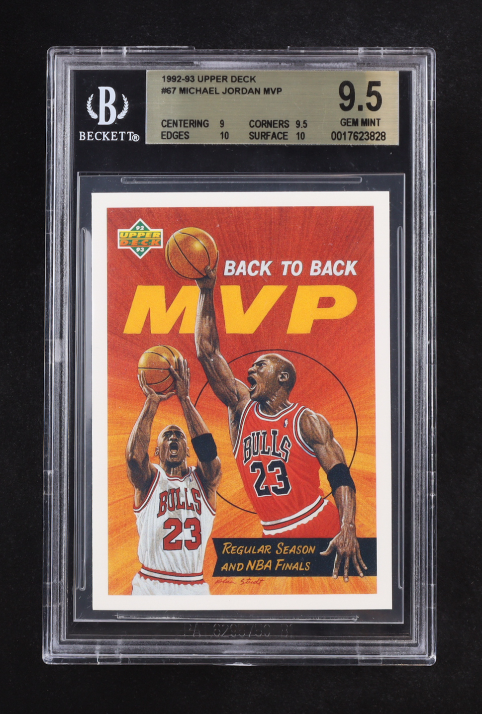 Michael Jordan 1992-93 Upper Deck Back To Back MVP #67 (BGS 9.5) at PristineAuction.com Michael Jordan 1992-93 Upper Deck Back To Back MVP #67 (BGS 9.5) at PristineAuction.com