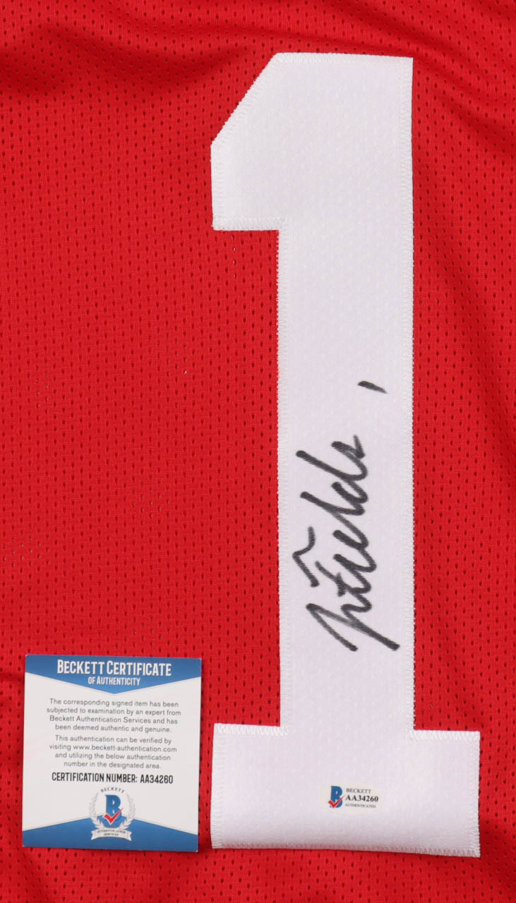 Justin Fields Signed Jersey (Beckett) at PristineAuction.com Justin Fields Signed Jersey (Beckett) at PristineAuction.com