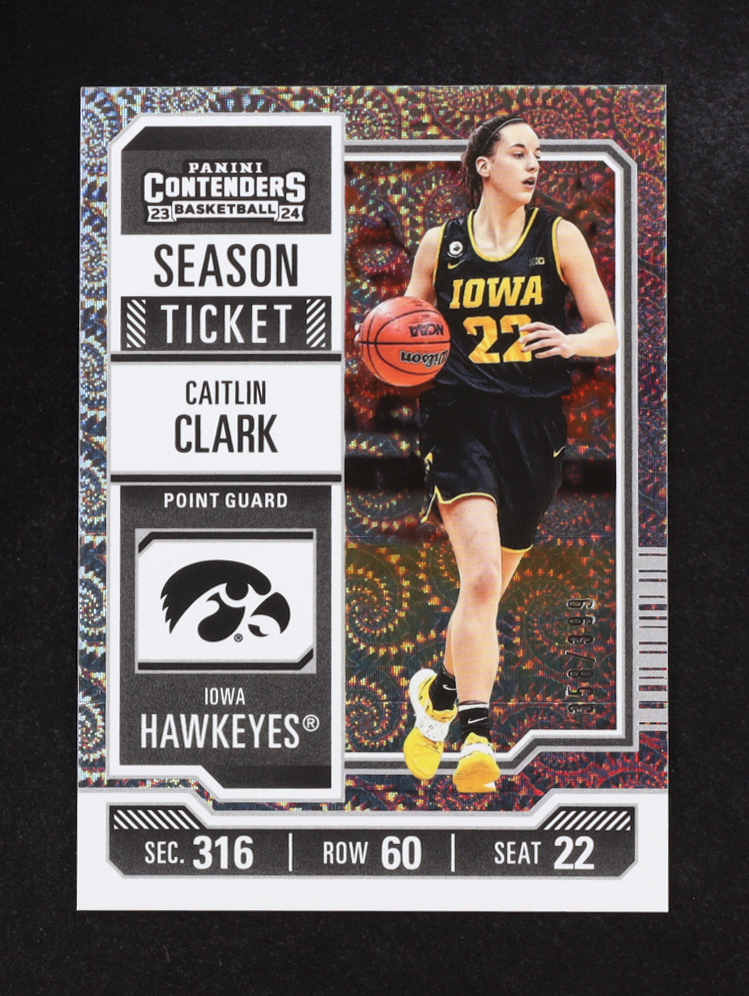 Caitlin Clark 2023-24 Panini Contenders Season Ticket #CC1 RC at PristineAuction.com Caitlin Clark 2023-24 Panini Contenders Season Ticket #CC1 RC at PristineAuction.com