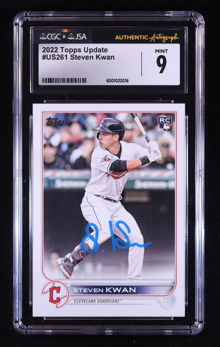 Steven Kwan Signed 2022 Topps Update #US261 RC (CGC/JSA 9) at PristineAuction.com Steven Kwan Signed 2022 Topps Update #US261 RC (CGC/JSA 9) at PristineAuction.com