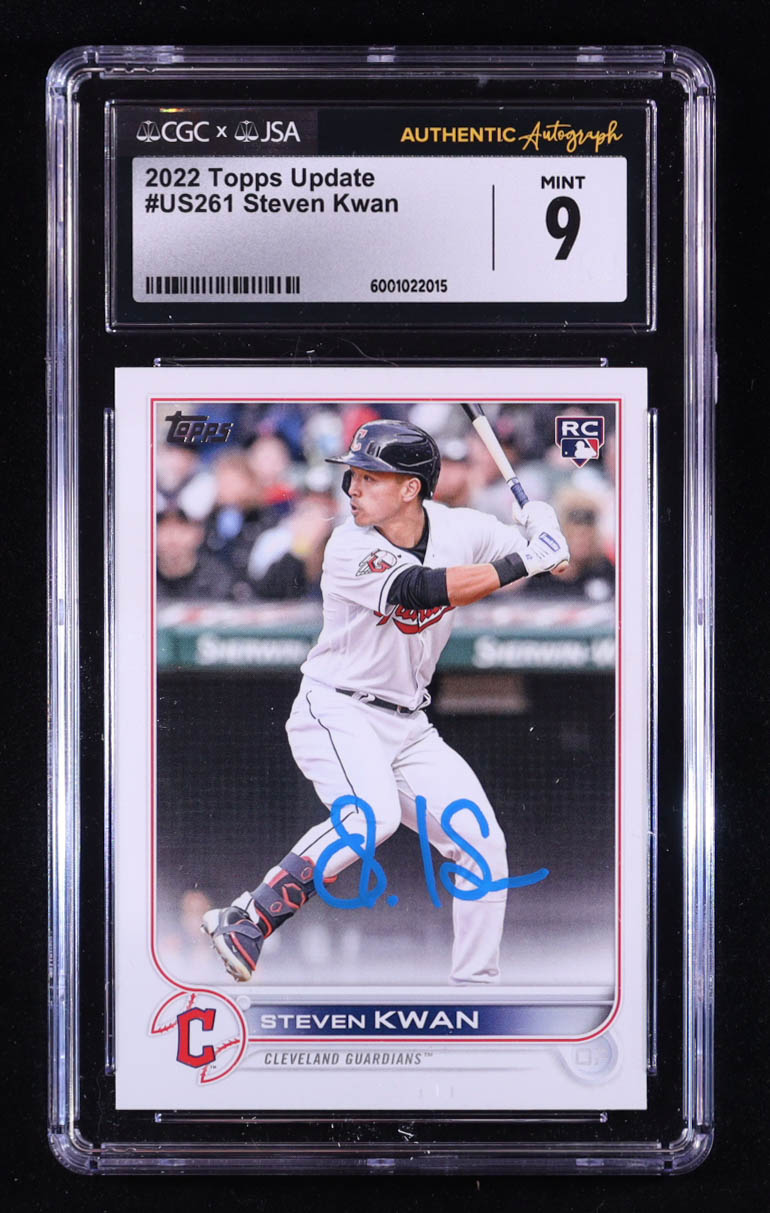 Steven Kwan Signed 2022 Topps Update #US261 RC (CGC/JSA 9) at PristineAuction.com Steven Kwan Signed 2022 Topps Update #US261 RC (CGC/JSA 9) at PristineAuction.com