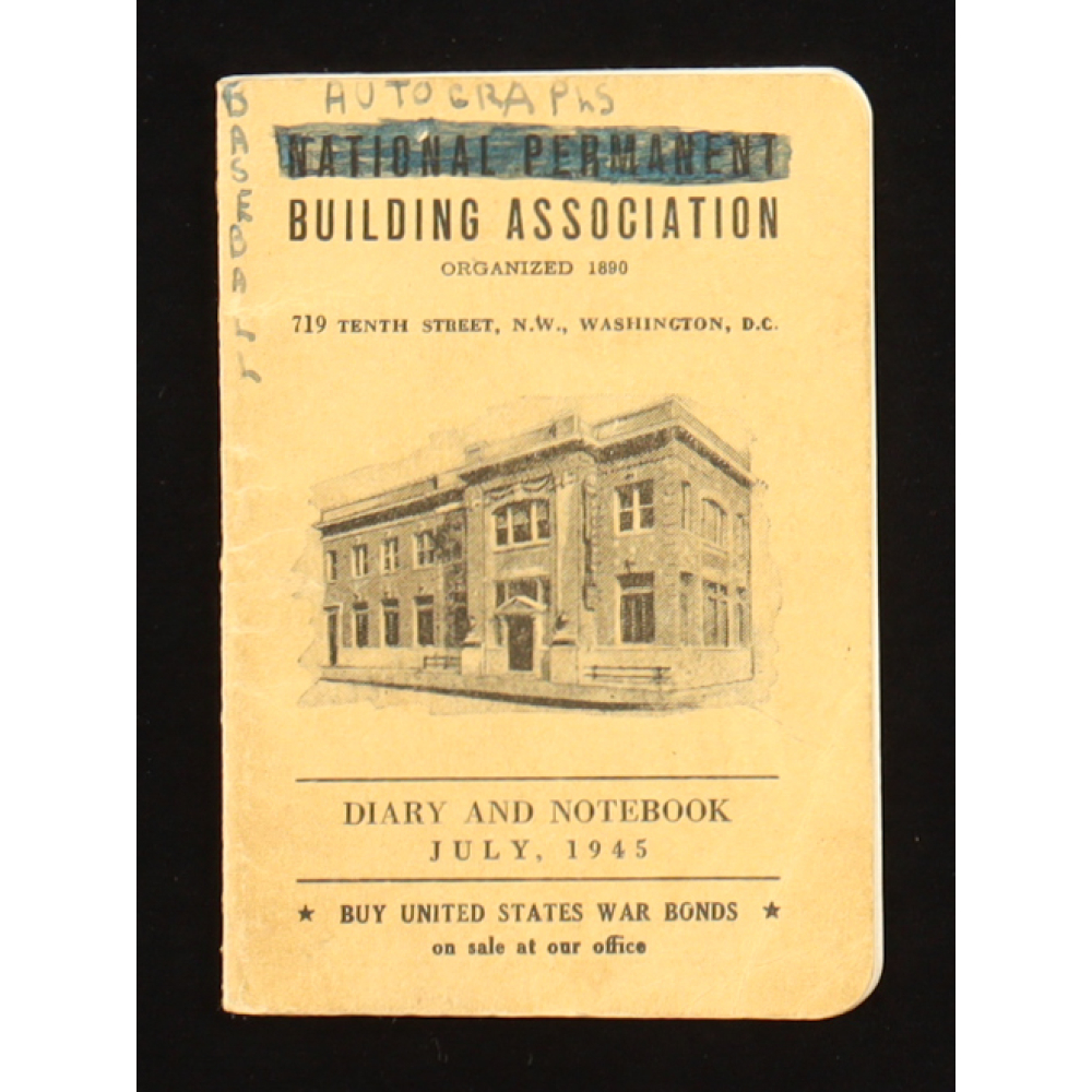 Clark Griffith Signed 1945 "National Permanent Building Association" Diary & Notebook (JSA) at PristineAuction.com
