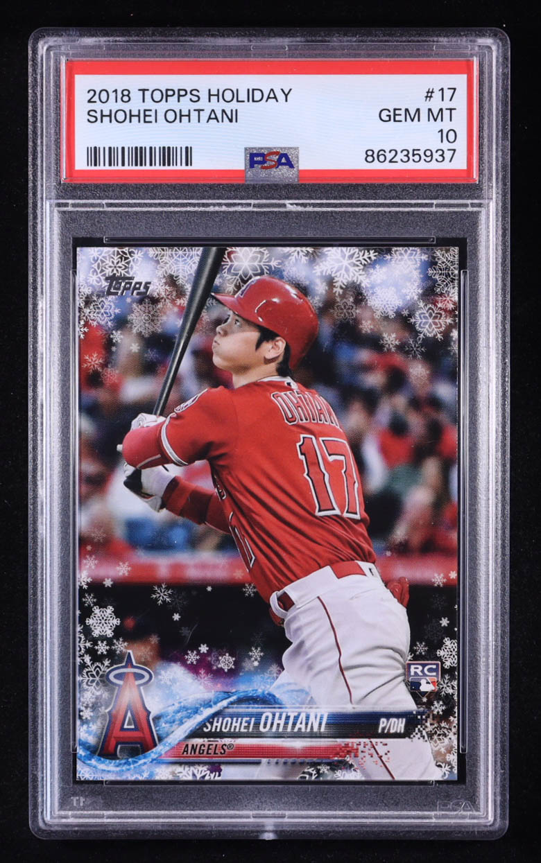 Shohei Ohtani 2018 Topps Walmart Holiday Snowflake #HMW17 RC (PSA 10) at PristineAuction.com Shohei Ohtani 2018 Topps Walmart Holiday Snowflake #HMW17 RC (PSA 10) at PristineAuction.com