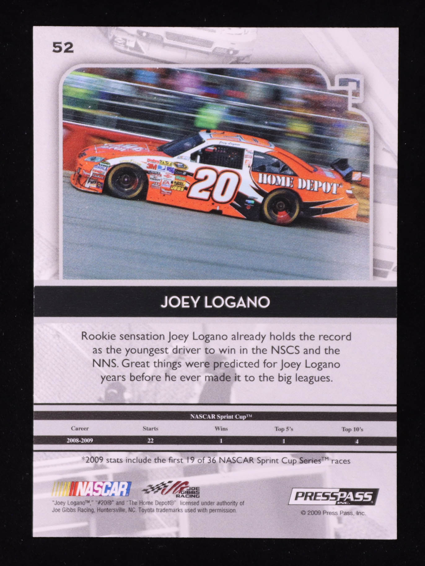 Joey Logano 2009 Press Pass Legends Gold #52 #033/399 at PristineAuction.com Joey Logano 2009 Press Pass Legends Gold #52 #033/399 at PristineAuction.com