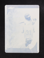 Rickey Henderson / Dave Winfield / Don Mattingly 2022 Leaf ITG Used Sports Game-Used Triple Relic Yellow Proof Plate #GTM10 #1/1 at PristineAuction.com