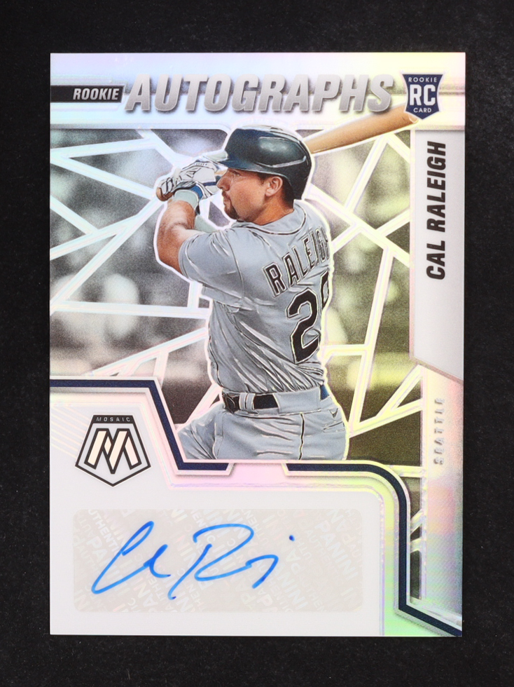 Cal Raleigh 2022 Panini Mosaic Rookie Autographs Mosaic #42 RC at PristineAuction.com Cal Raleigh 2022 Panini Mosaic Rookie Autographs Mosaic #42 RC at PristineAuction.com