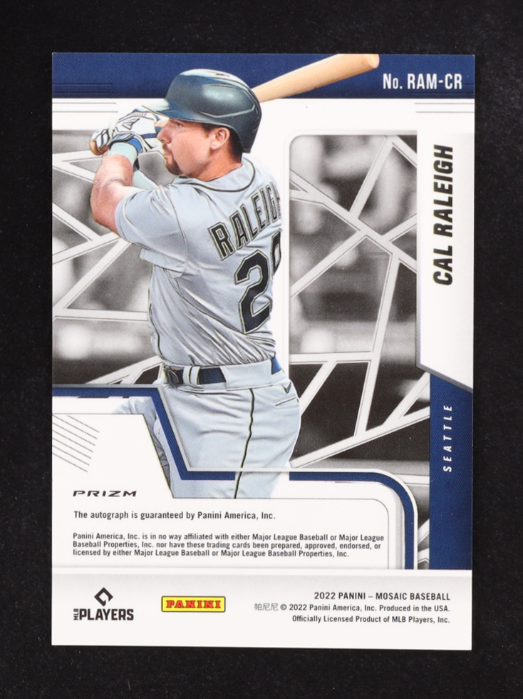 Cal Raleigh 2022 Panini Mosaic Rookie Autographs Mosaic #42 RC at PristineAuction.com Cal Raleigh 2022 Panini Mosaic Rookie Autographs Mosaic #42 RC at PristineAuction.com