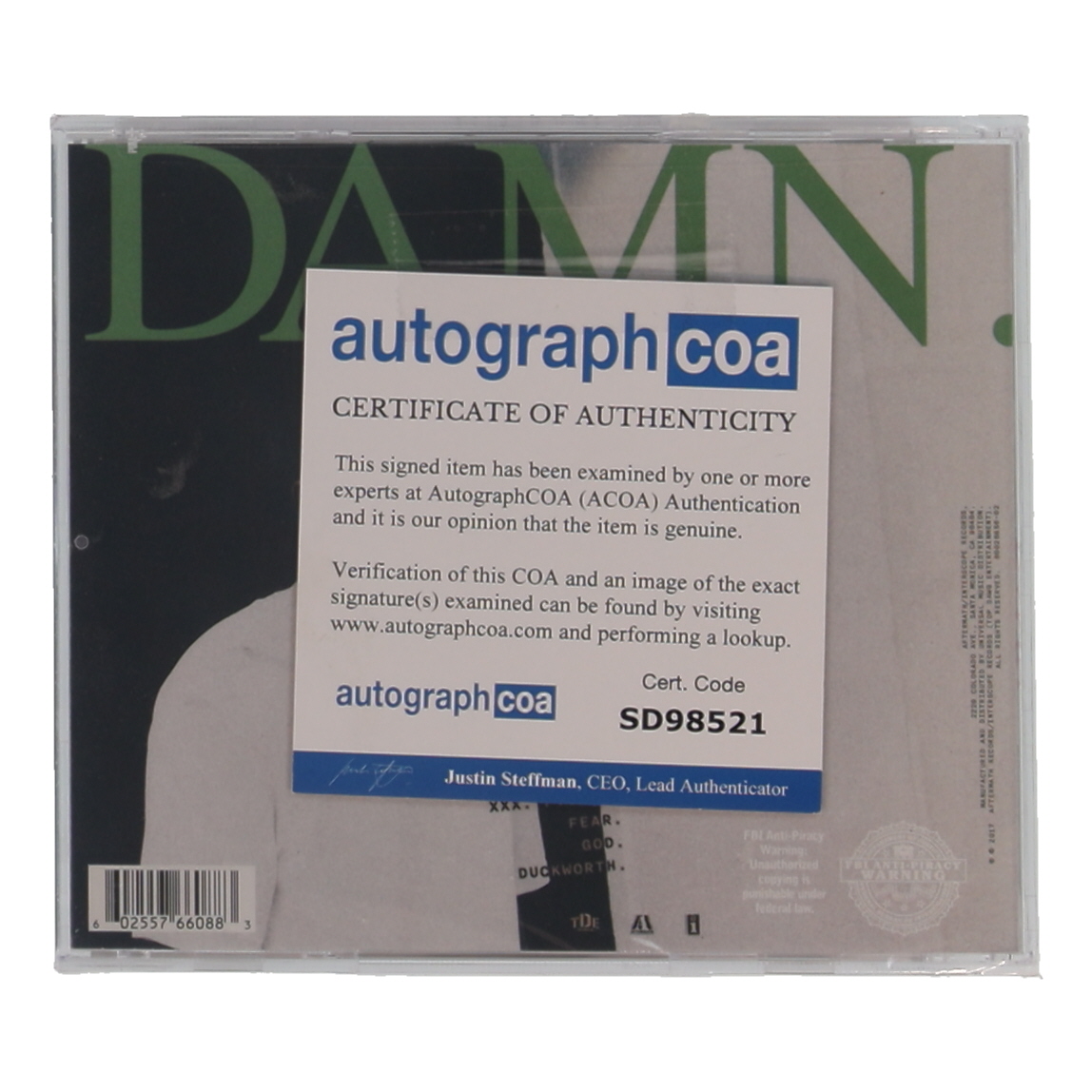 Kendrick Lamar Signed "DAMN." CD Album Insert With Disc (ACOA) at PristineAuction.com Kendrick Lamar Signed "DAMN." CD Album Insert With Disc (ACOA) at PristineAuction.com