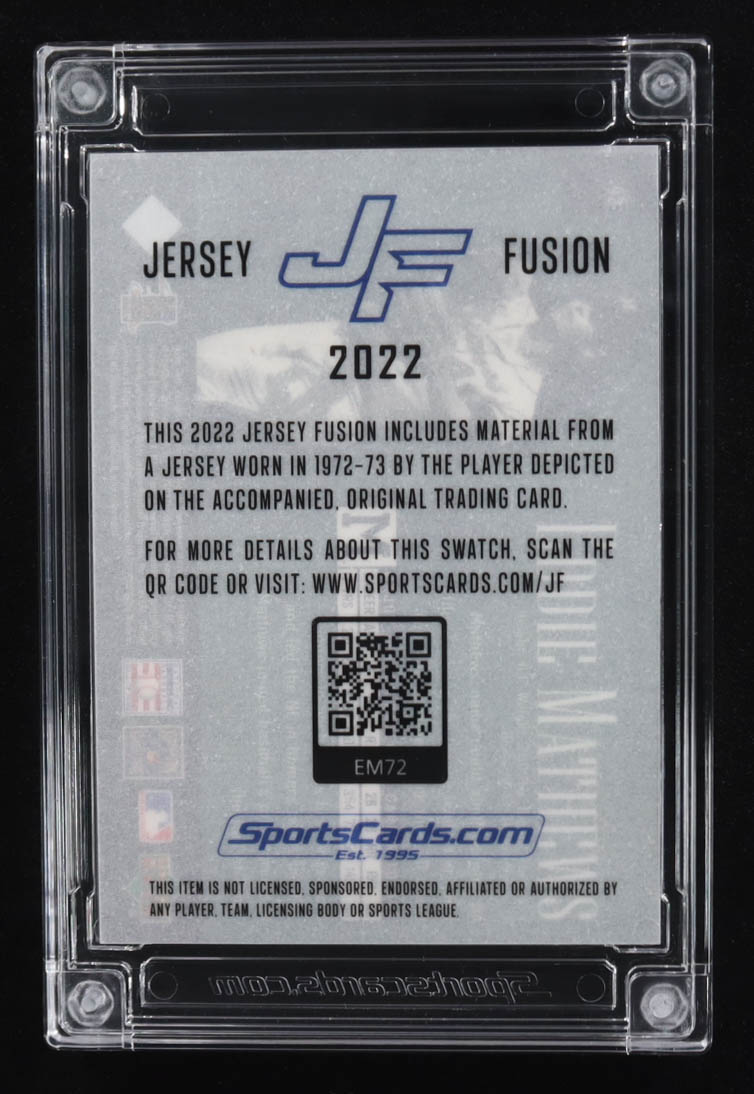 Eddie Mathews 2022 Jersey Fusion Game-Used Swatch #EM72 at PristineAuction.com Eddie Mathews 2022 Jersey Fusion Game-Used Swatch #EM72 at PristineAuction.com