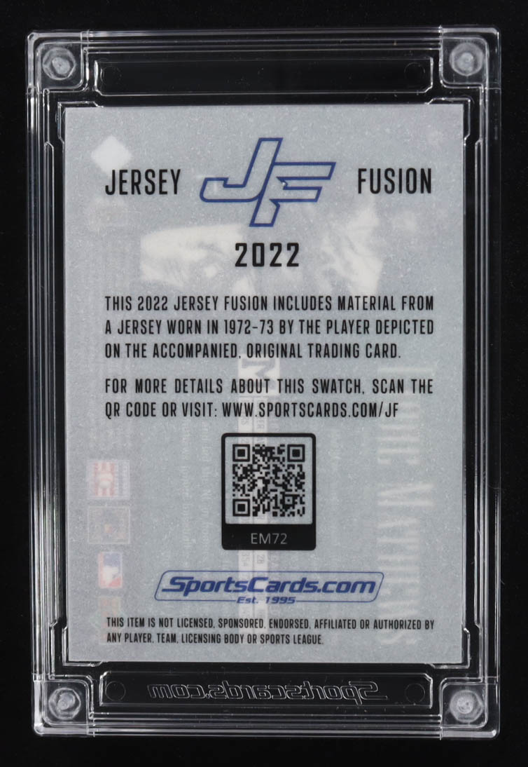 Eddie Mathews 2022 Jersey Fusion Game-Used Swatch #EM72 at PristineAuction.com Eddie Mathews 2022 Jersey Fusion Game-Used Swatch #EM72 at PristineAuction.com