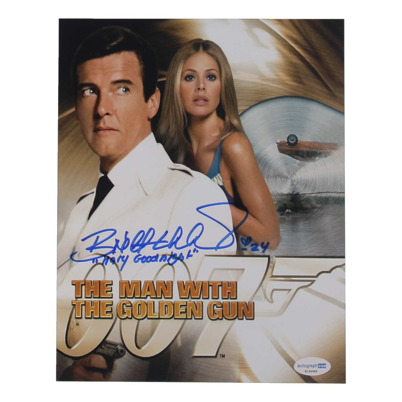 Britt Ekland Signed "007" 8x10 Photo Inscribed "Mary Goodnight" (ACOA) at PristineAuction.com Britt Ekland Signed "007" 8x10 Photo Inscribed "Mary Goodnight" (ACOA) at PristineAuction.com