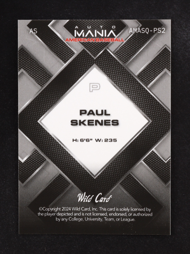 Paul Skenes 2024 Wild Card Auto Mania American All-Star Square Red Blue Eagle Holo #AMASQPS2 #1/1 RC at PristineAuction.com Paul Skenes 2024 Wild Card Auto Mania American All-Star Square Red Blue Eagle Holo #AMASQPS2 #1/1 RC at PristineAuction.com
