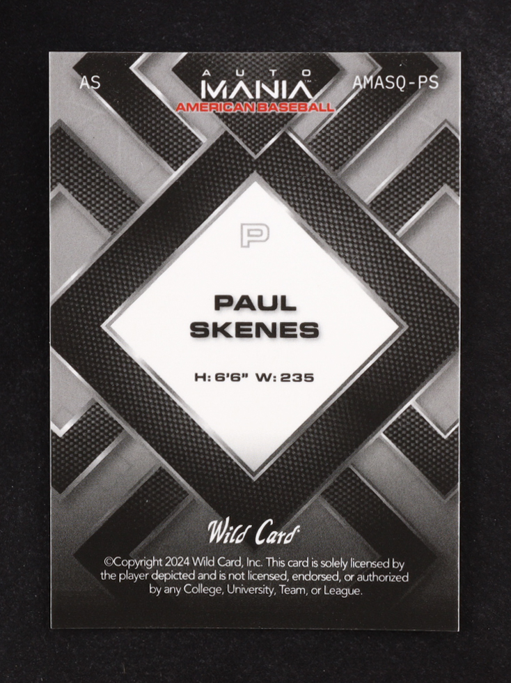 Paul Skenes 2024 Wild Card Automania Square All-Star Fighter Jet Mojo #AMASQPS #4/5 RC at PristineAuction.com Paul Skenes 2024 Wild Card Automania Square All-Star Fighter Jet Mojo #AMASQPS #4/5 RC at PristineAuction.com