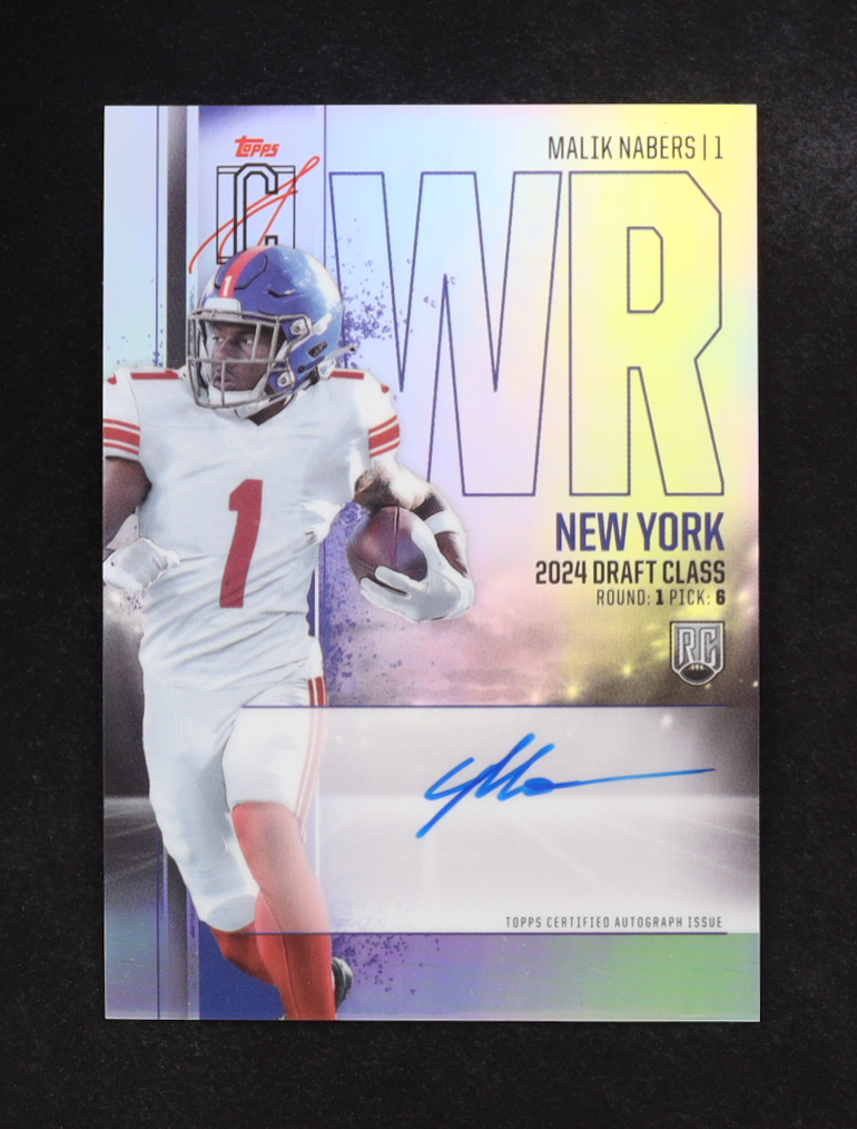 Malik Nabers 2024 Topps Signature Class Chrome Rookie Autographs #RCV-MN RC at PristineAuction.com Malik Nabers 2024 Topps Signature Class Chrome Rookie Autographs #RCV-MN RC at PristineAuction.com