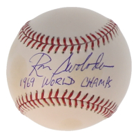 Ron Swoboda Signed OML Baseball Inscribed "1969 World Champs" (Beckett) at PristineAuction.com