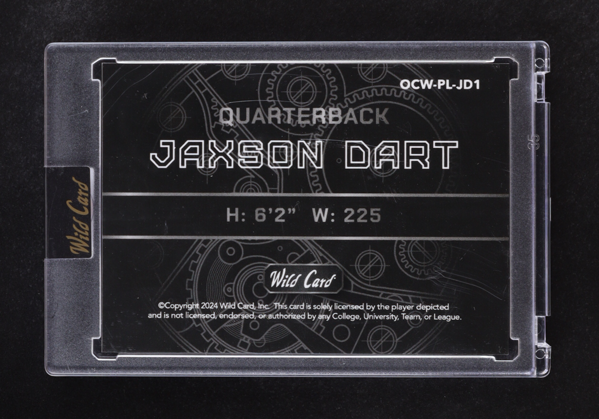 Jaxson Dart 2024 Wild Card QB 1 On The Clock #OCW-PL-JD2 RC #13/18 at PristineAuction.com Jaxson Dart 2024 Wild Card QB 1 On The Clock #OCW-PL-JD2 RC #13/18 at PristineAuction.com