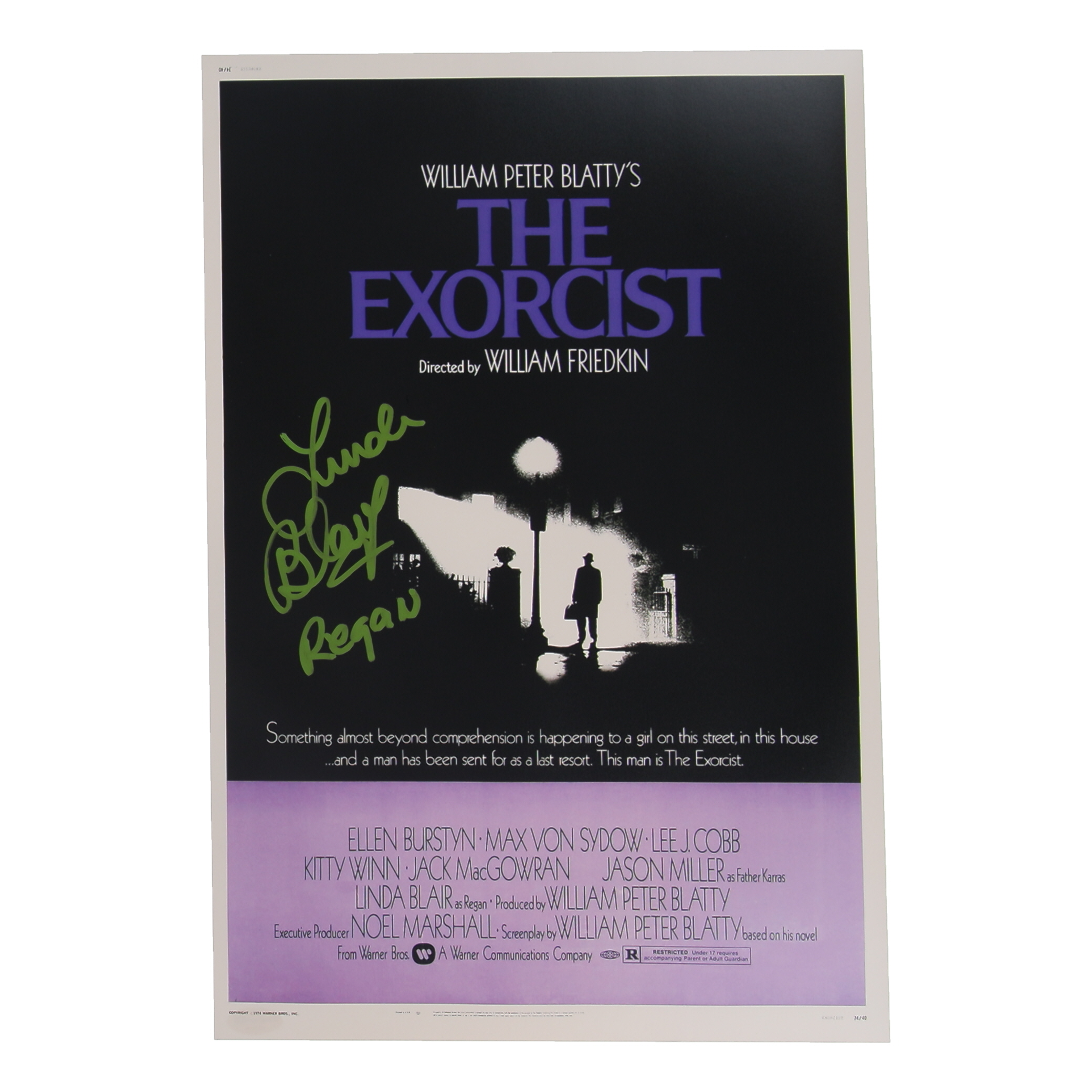 Linda Blair Signed "The Exorcist" 12x18 Poster Inscribed "Regan" (ACOA) at PristineAuction.com Linda Blair Signed "The Exorcist" 12x18 Poster Inscribed "Regan" (ACOA) at PristineAuction.com