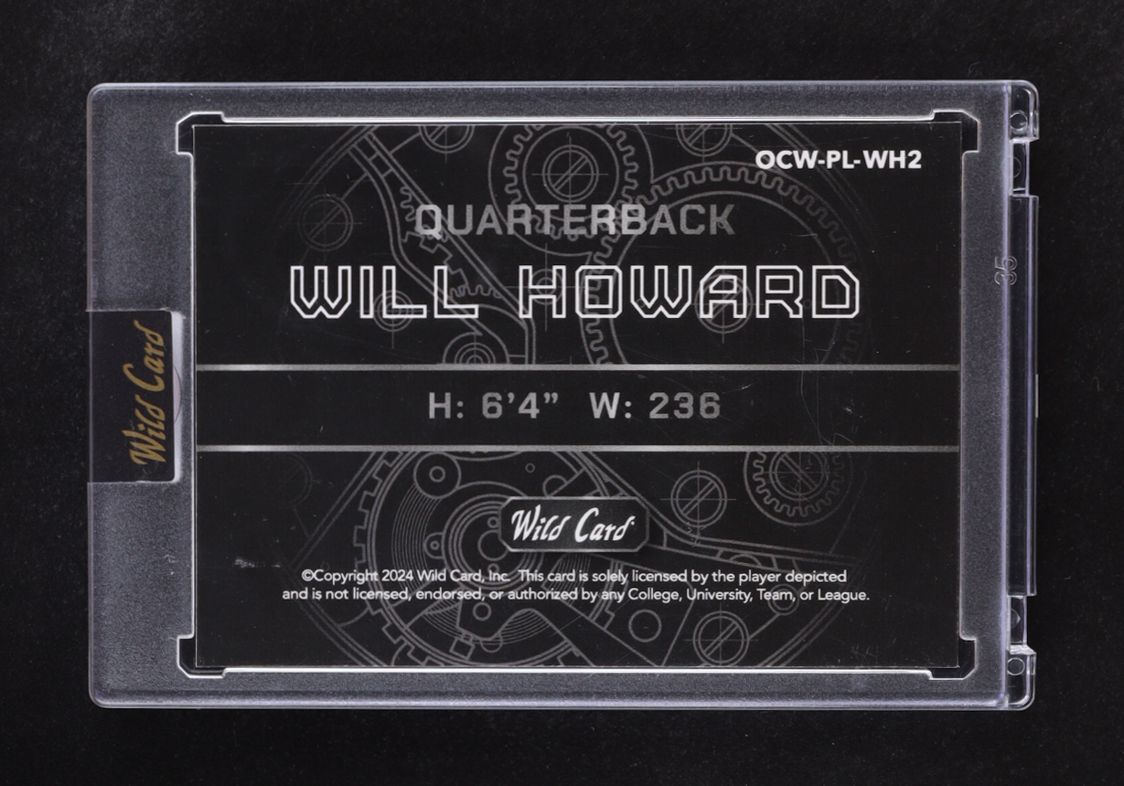 Will Howard 2024 Wild Card QB 1 On The Clock #OCW-PL-WH2 RC #16/25 at PristineAuction.com Will Howard 2024 Wild Card QB 1 On The Clock #OCW-PL-WH2 RC #16/25 at PristineAuction.com