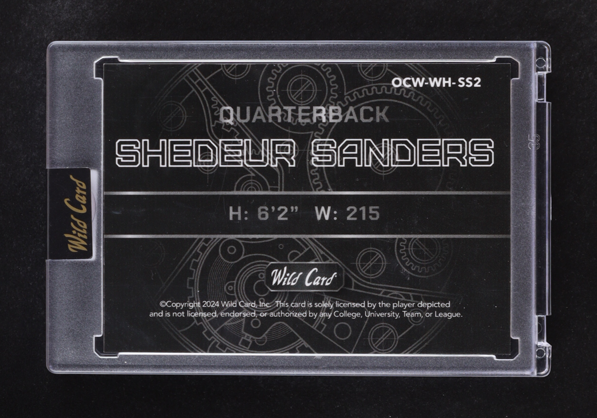 Shedeur Sanders 2024 Wild Card QB 1 On The Clock #OCW-WH-SS2 RC #3/8 at PristineAuction.com Shedeur Sanders 2024 Wild Card QB 1 On The Clock #OCW-WH-SS2 RC #3/8 at PristineAuction.com