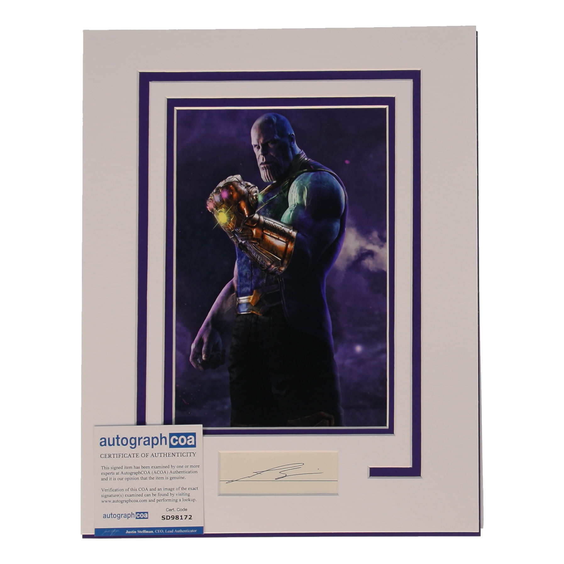 Josh Brolin Signed “Avengers” Cut Lithograph Display with Photo (ACOA) at PristineAuction.com Josh Brolin Signed “Avengers” Cut Lithograph Display with Photo (ACOA) at PristineAuction.com