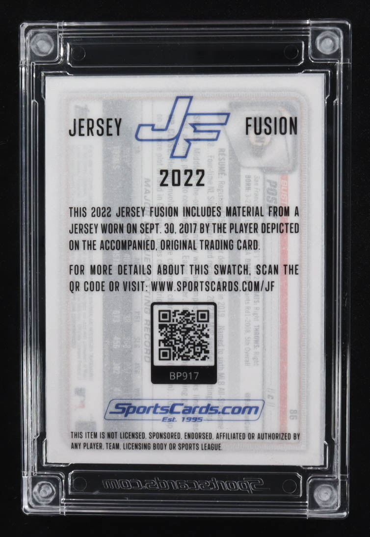 Buster Posey 2022 Jersey Fusion Game-Used Swatch #BP917 at PristineAuction.com Buster Posey 2022 Jersey Fusion Game-Used Swatch #BP917 at PristineAuction.com