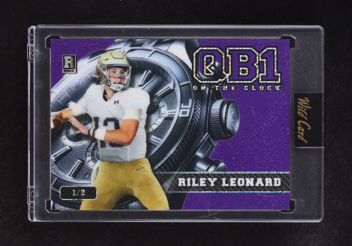 Riley Leonard 2024 Wild Card QB 1 On The Clock #OCW-PL-RL RC #1/2 at PristineAuction.com Riley Leonard 2024 Wild Card QB 1 On The Clock #OCW-PL-RL RC #1/2 at PristineAuction.com