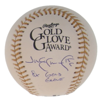 Jim Edmonds Signed Gold Glove Award Baseball Inscribed "8x Gold Glove" (Beckett) at PristineAuction.com
