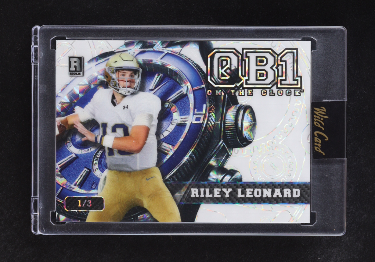 Riley Leonard 2024 Wild Card QB 1 On The Clock #OCW-WH-RL RC #1/3 at PristineAuction.com Riley Leonard 2024 Wild Card QB 1 On The Clock #OCW-WH-RL RC #1/3 at PristineAuction.com