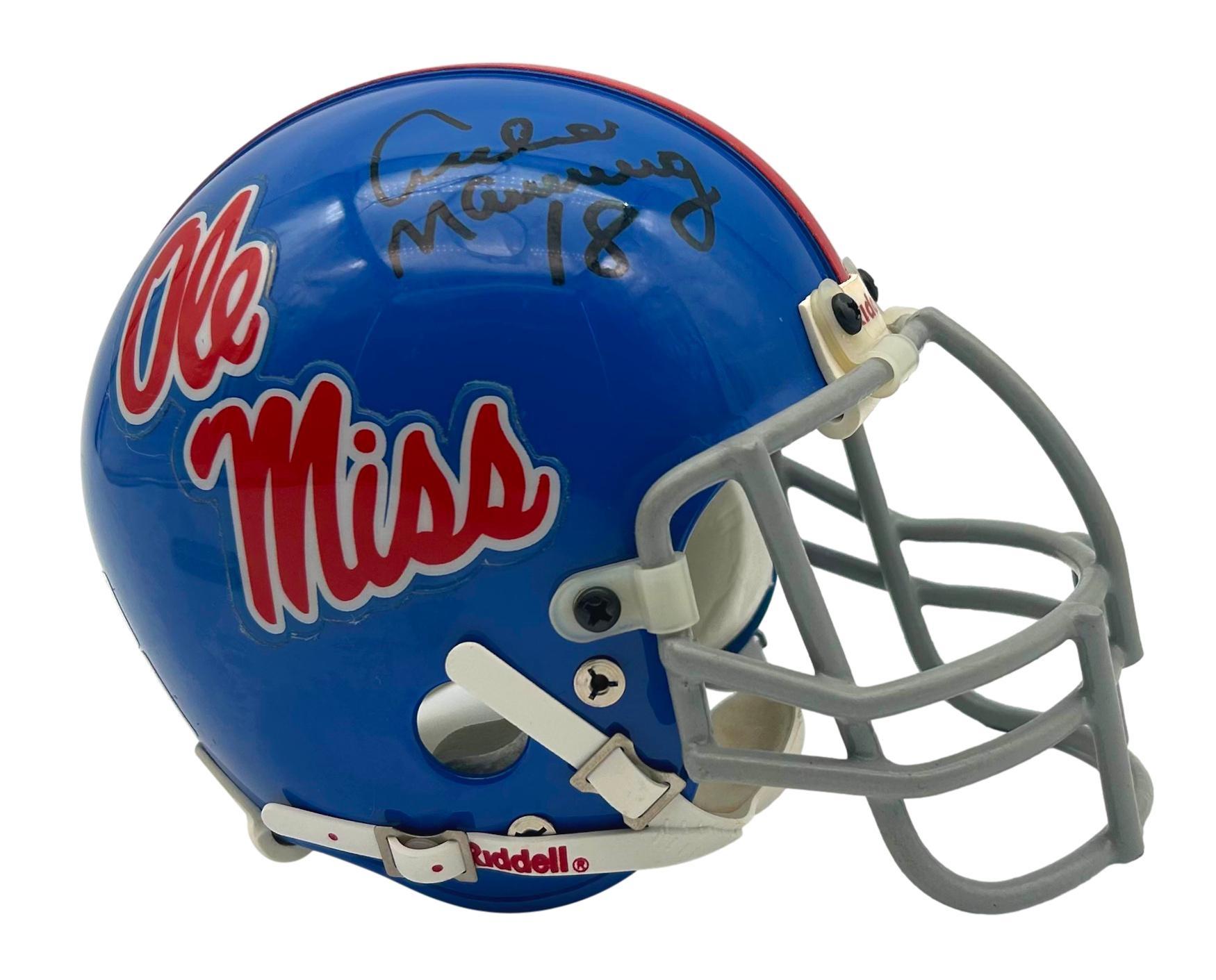 Archie Manning Signed Ole Miss Rebels Mini Helmet with Display Case (Beckett) at PristineAuction.com Archie Manning Signed Ole Miss Rebels Mini Helmet with Display Case (Beckett) at PristineAuction.com