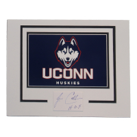 Jim Calhoun Signed Uconn Huskies Custom Matted Cut Display (ACOA) at PristineAuction.com